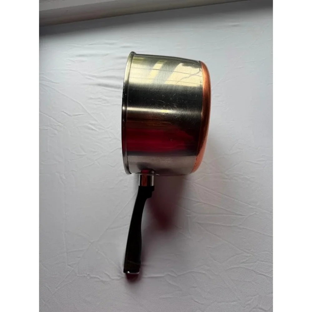 Vintage Maid of Honor Copper Bottom Stainless Steel Saucepan Sears Roebuck 7.5in